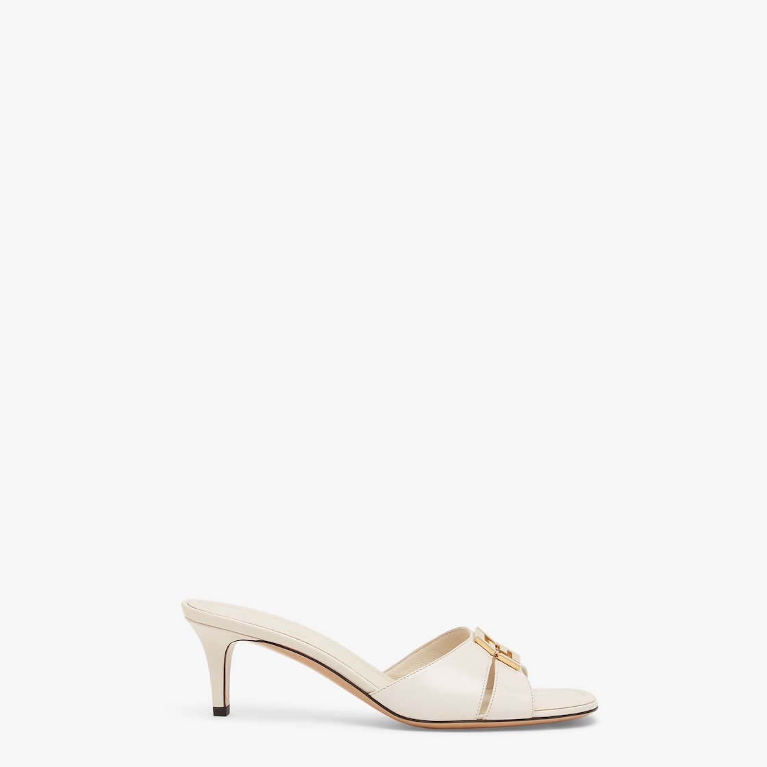 Fendi FFold White leather medium-heeled sandals White - Image 1/4