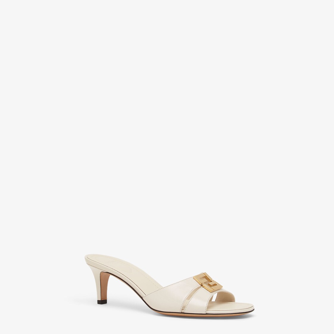 Fendi FFold White leather medium-heeled sandals White - Image 2/4