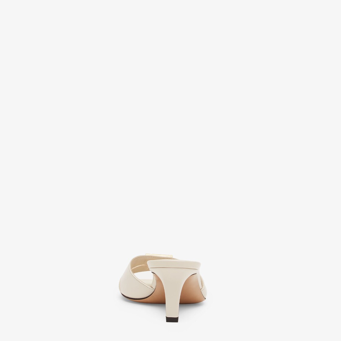 Fendi FFold - White leather medium-heeled sandals | Fendi