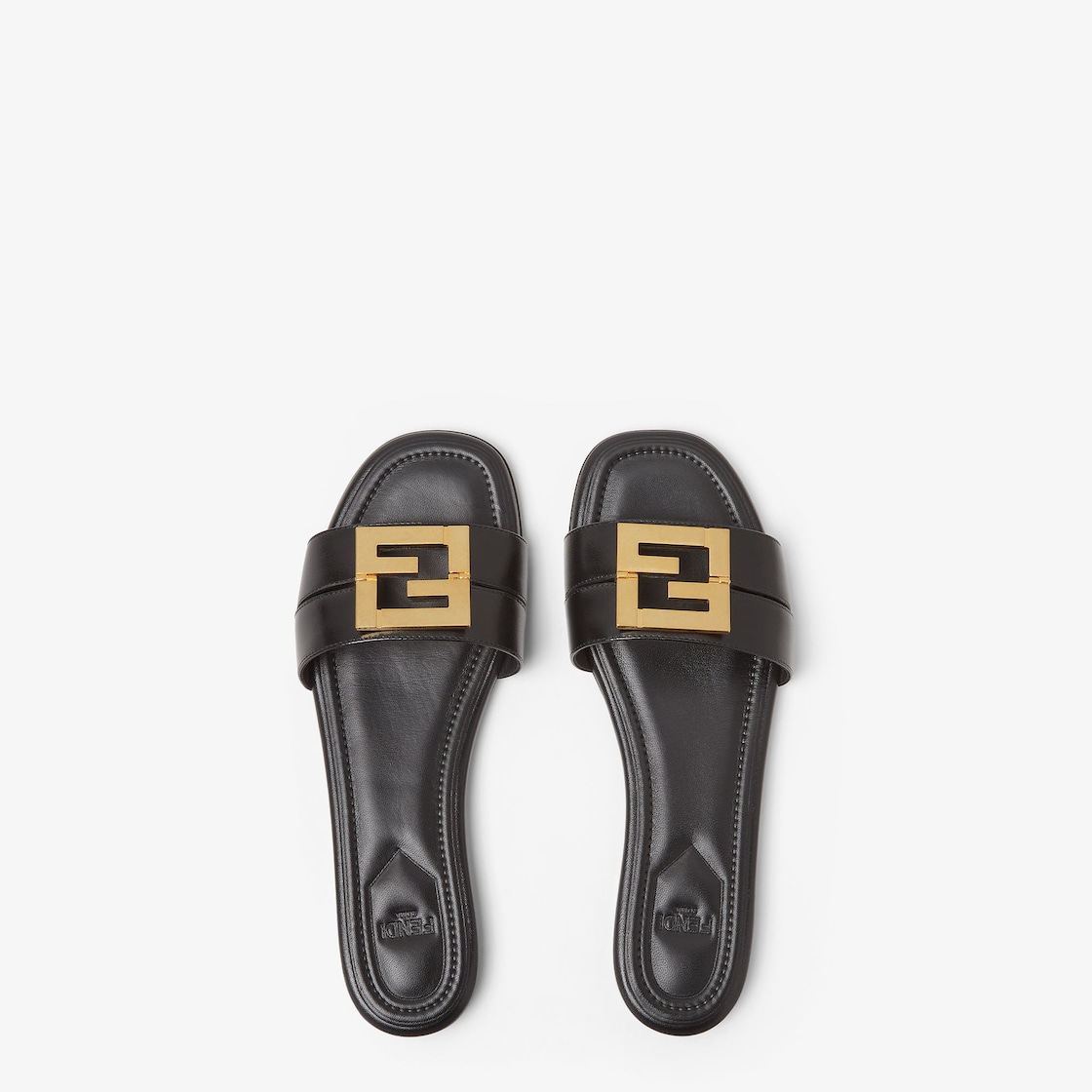 Fendi FFold Black leather sandals Black - Image 4/4