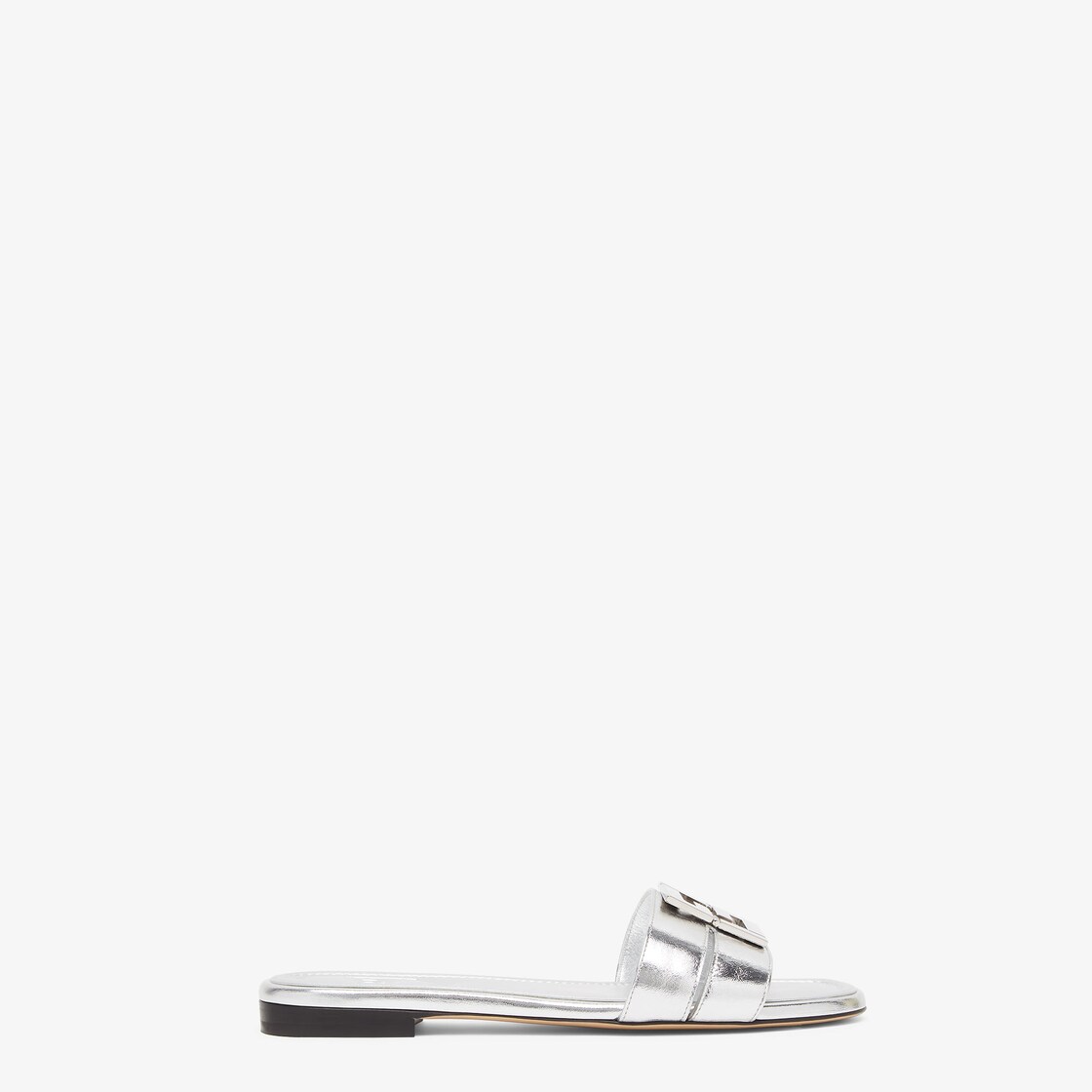 Fendi FFold Silver leather sandals Silver - Image 1/5