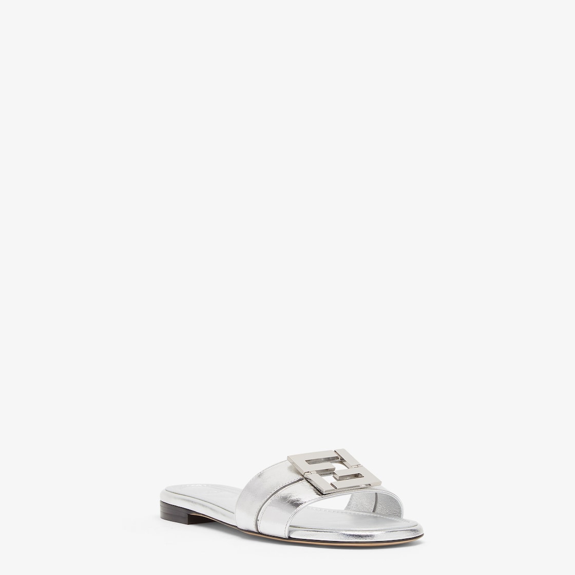 Fendi FFold Silver leather sandals Silver - Image 2/5