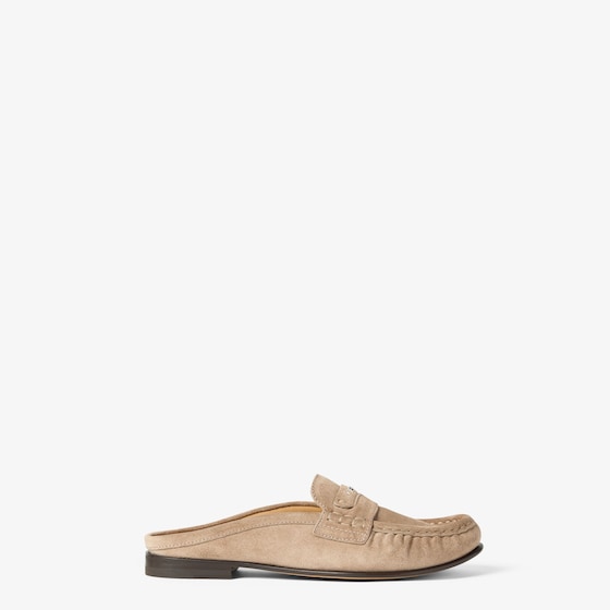 Fendi Moccasin-style sabots with rounded toe and soft gathers