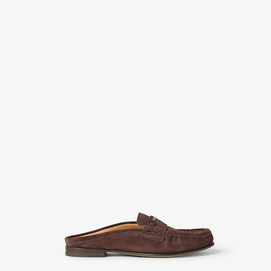 Fendi Moccasin-style sabots with rounded toe and soft gathers