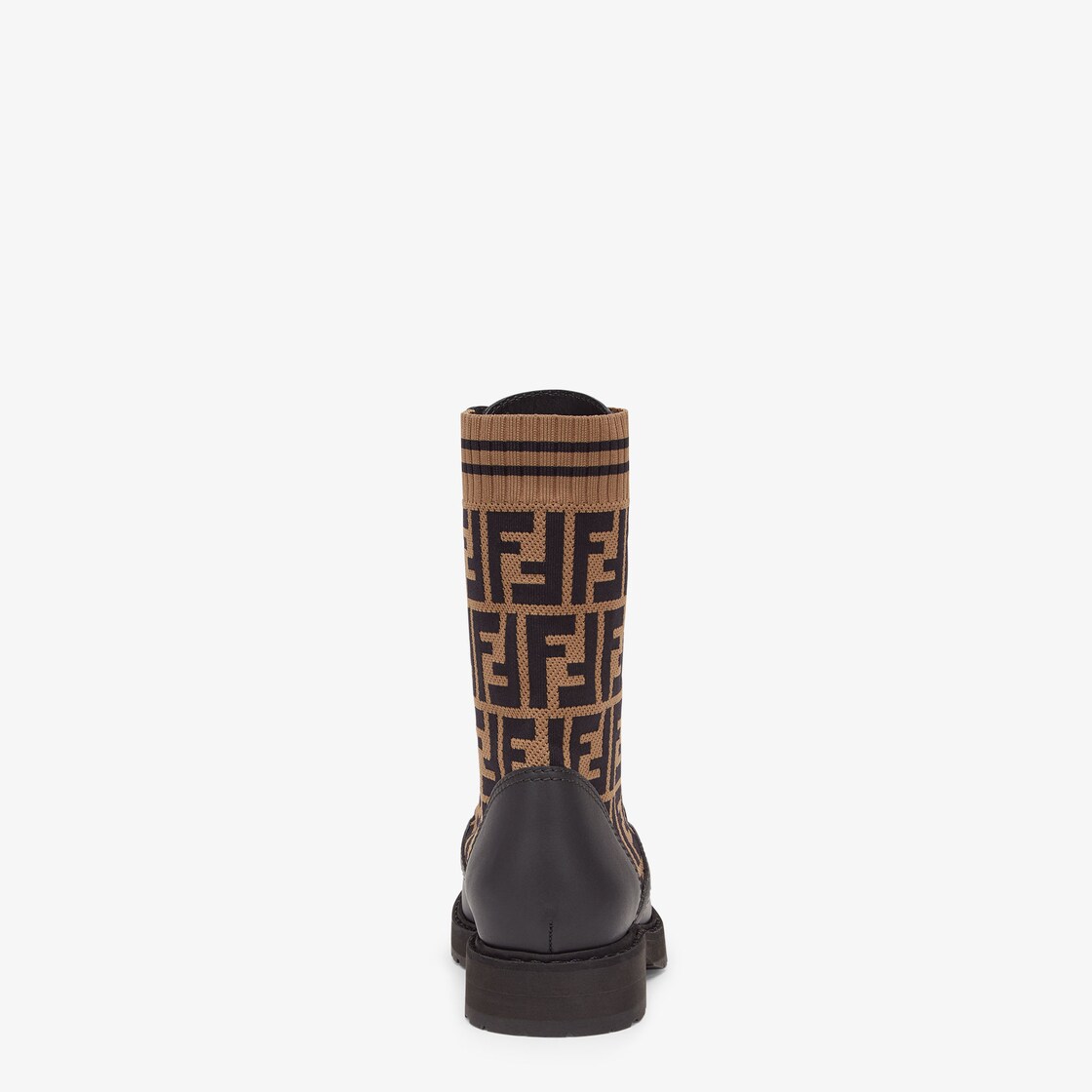 Fendi rockoko leather clearance and knit combat boots