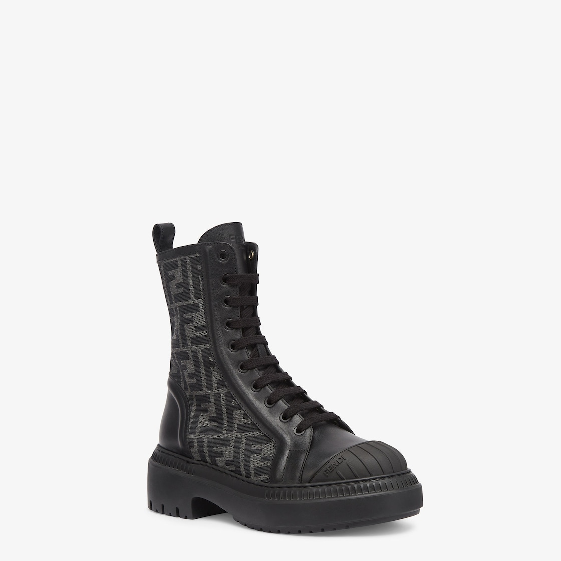 Domino - Black leather biker boots | Fendi