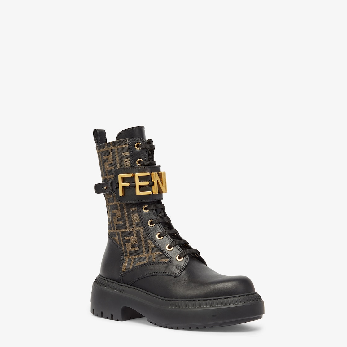 Fendigraphy - Black leather biker boots | Fendi