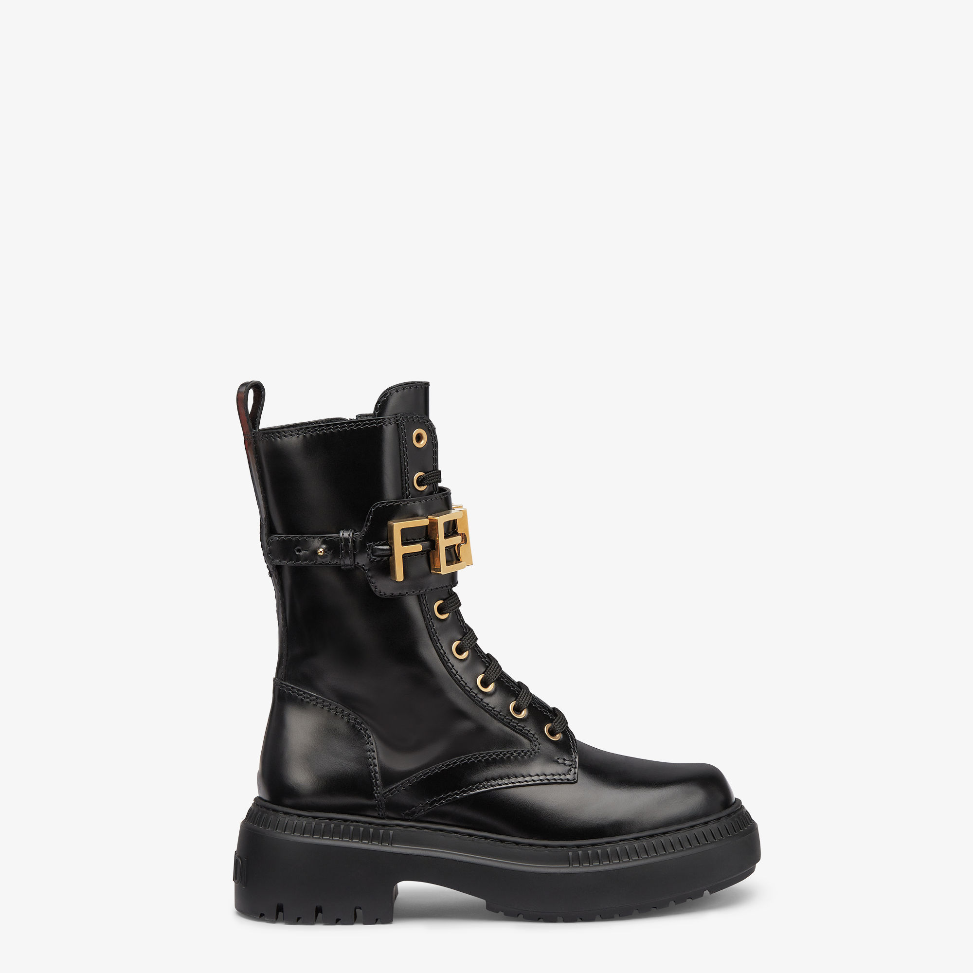 Fendigraphy - Black leather biker boots | Fendi