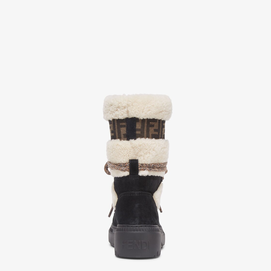 Apres Chic White sheepskin and black suede boots White - Image 3/4