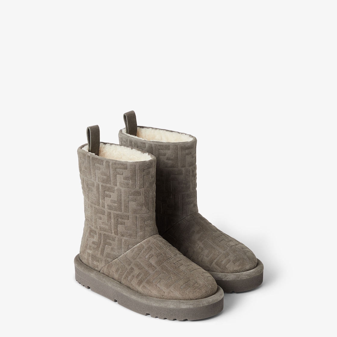 Apres Chic Gray FF suede low boots Gray - Image 4/5