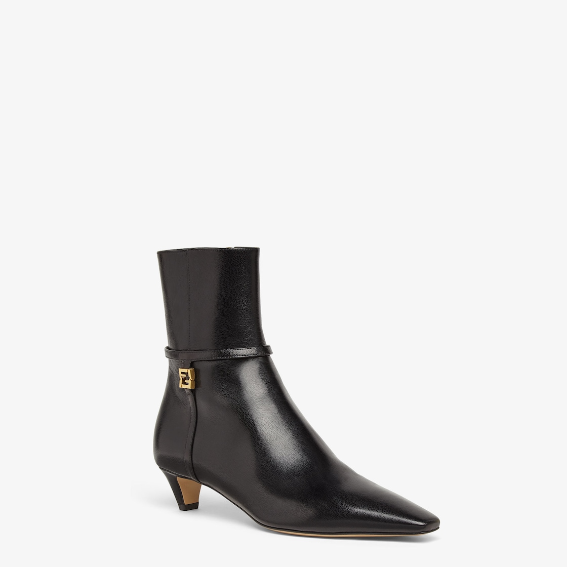 Fendi FFold Black leather low-heeled boots Black - Image 2/4