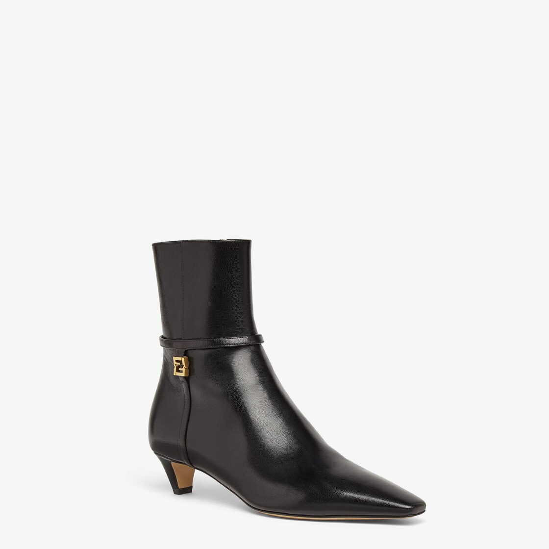 Fendi FFold Black leather low-heeled boots Black - Image 2/5
