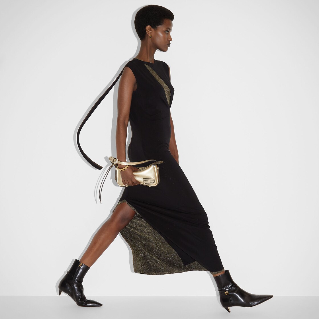 Fendi FFold Black leather low-heeled boots Black - Image 5/5