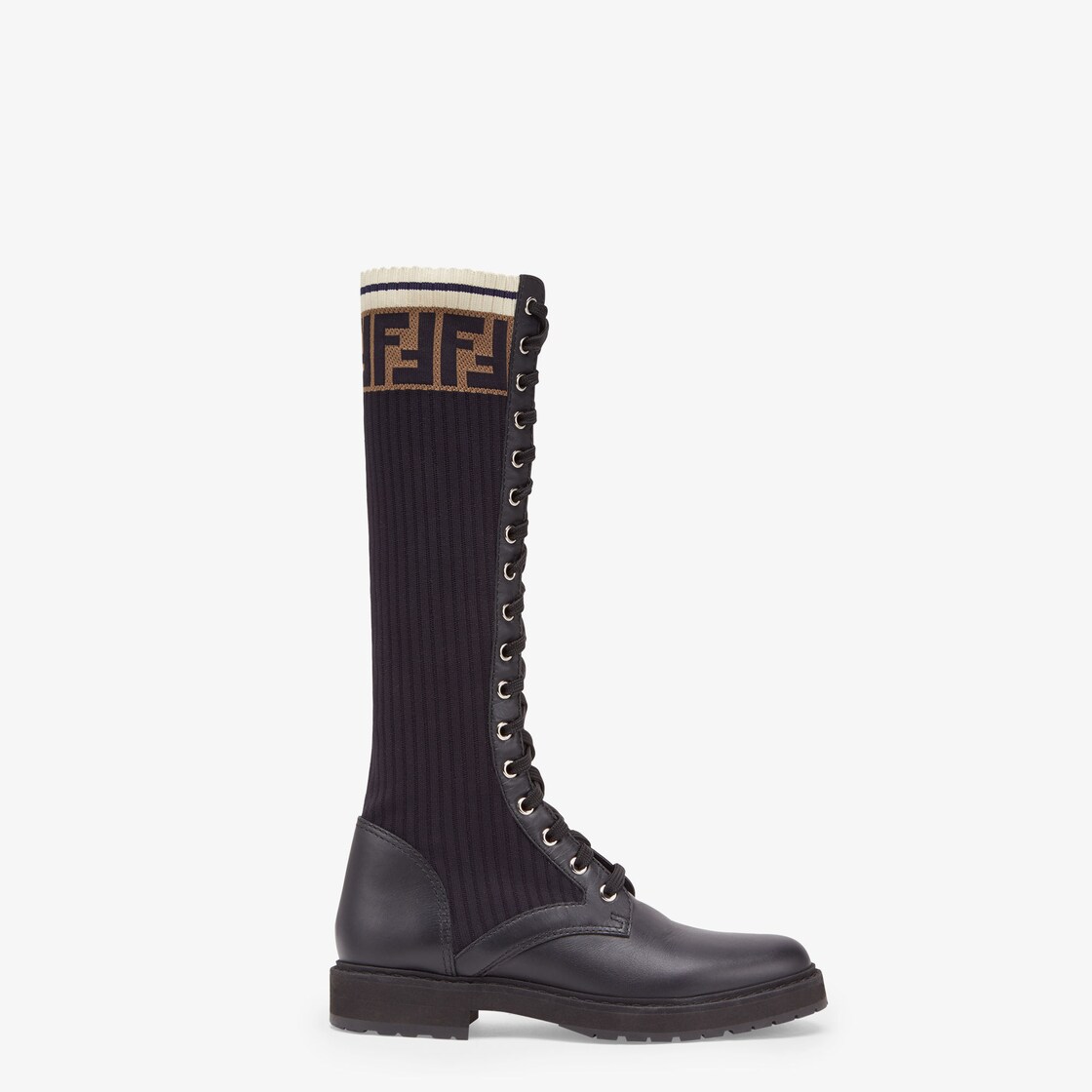 Fendi black cheap leather boots