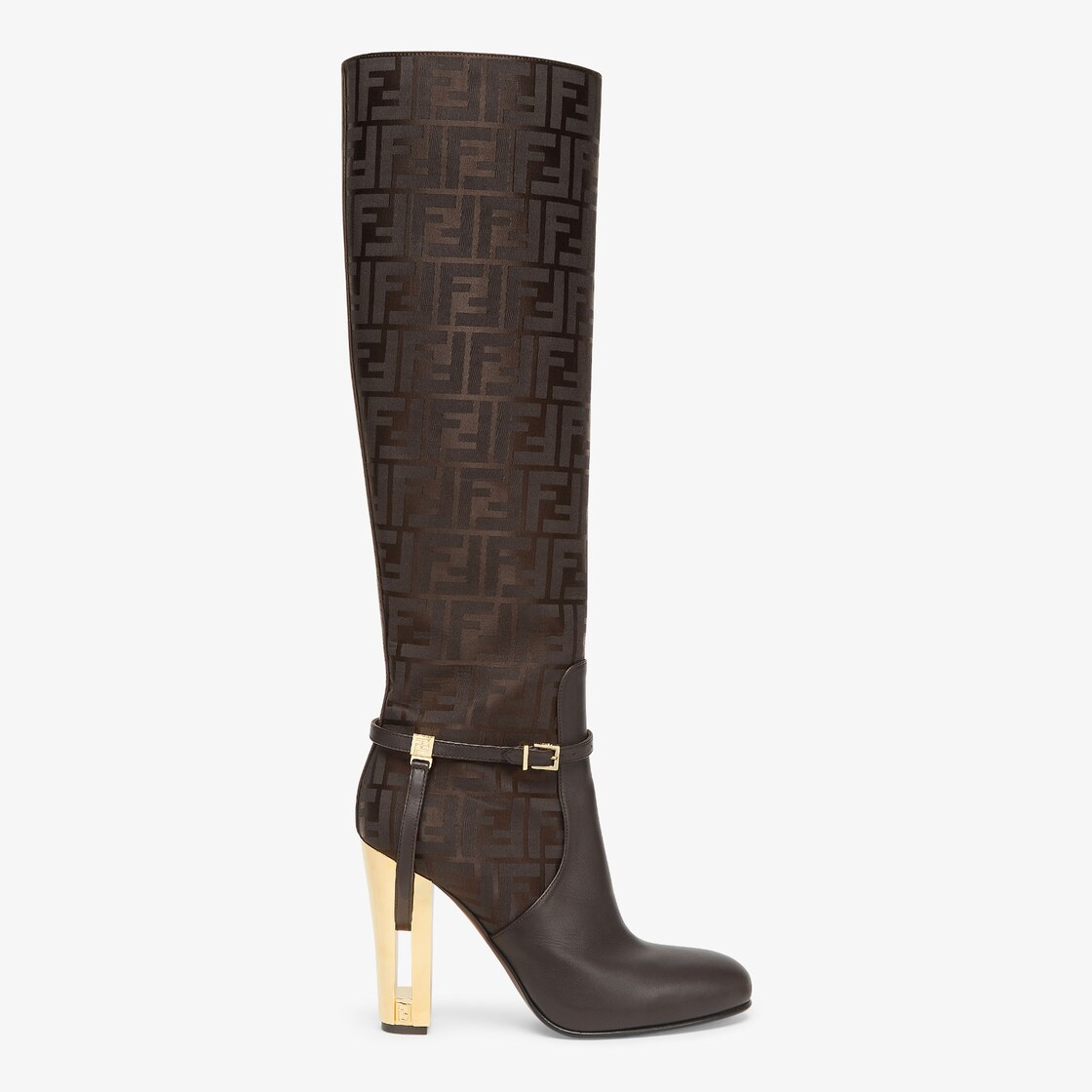 Delfina - Brown leather high-heeled boots | Fendi