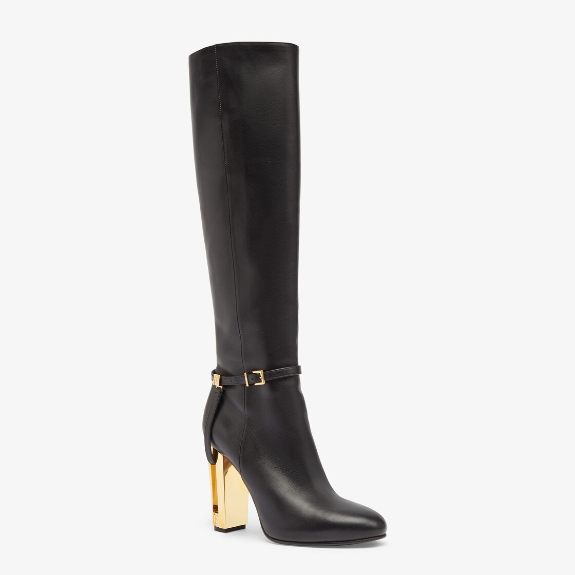 Delfina - Black leather high-heeled boots | Fendi