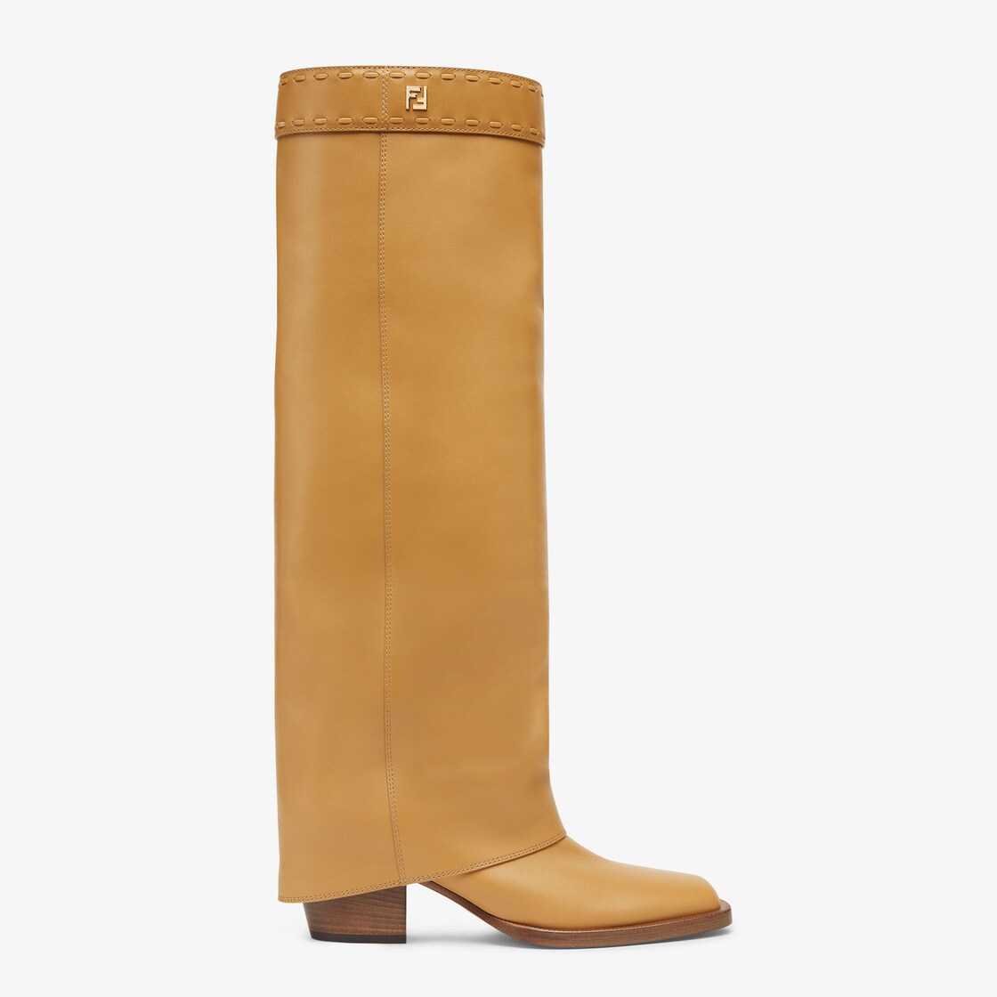 Fendi Show Beige leather high heeled boots Fendi