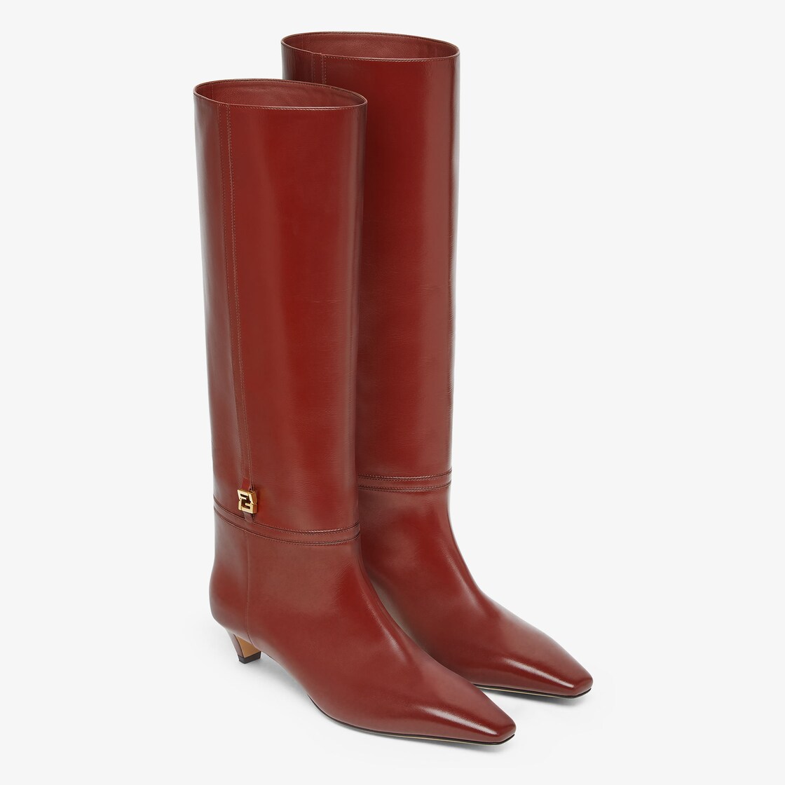 Fendi FFold Brown leather low-heeled boots Brown - Image 5/6