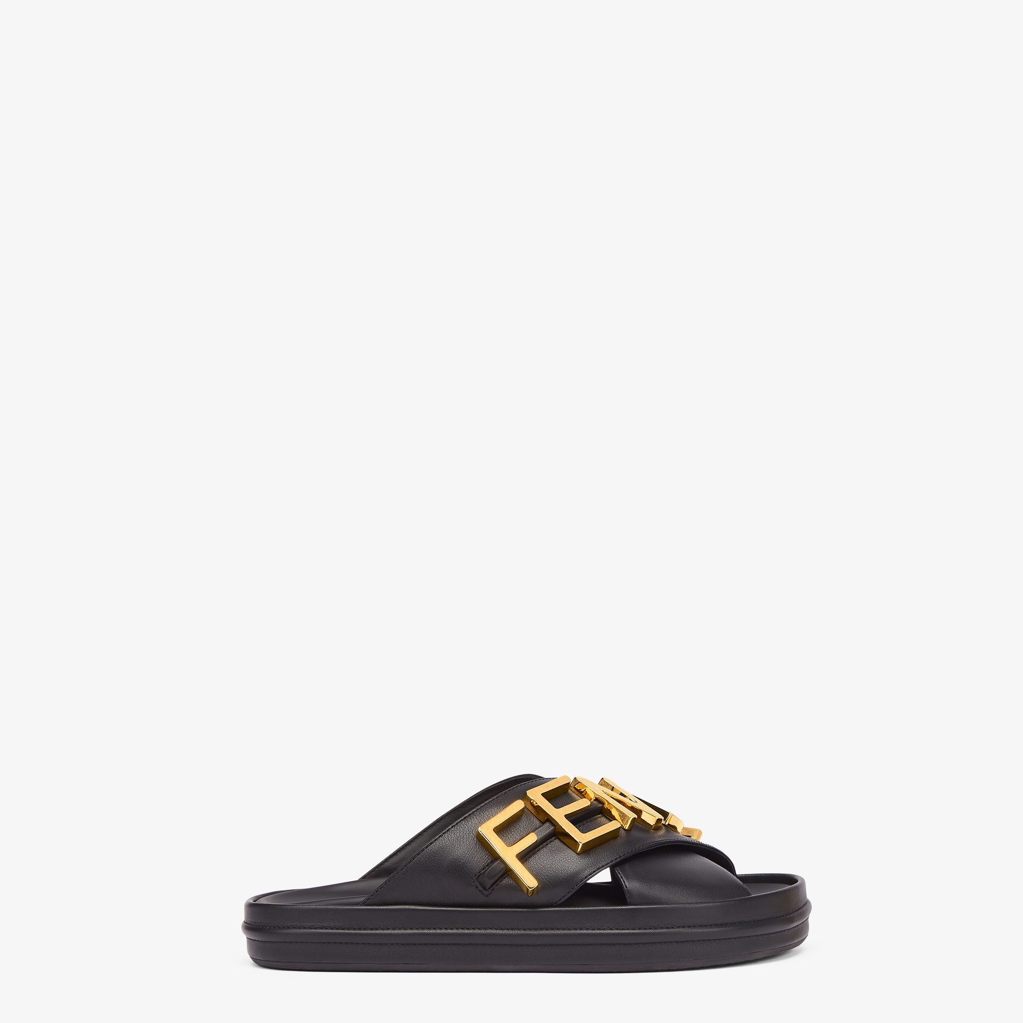 フェンディグラフィ - ブラックレザー スライド | Fendi フェンディグラフィ - ブラックレザー スライド | Fendi
