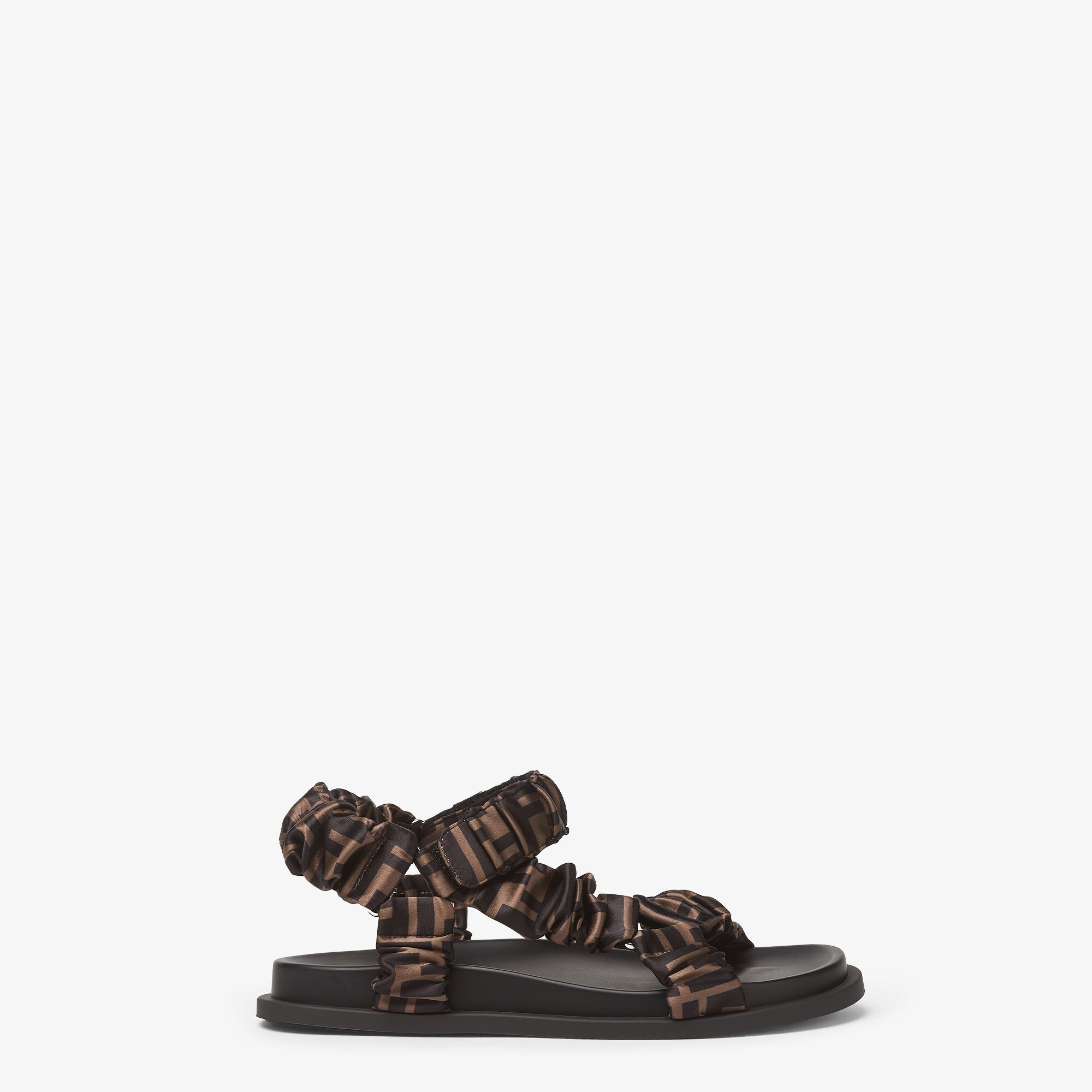 Fendi FeelBrown satin sandals