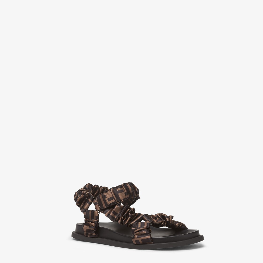 Fendi Feel Brown satin sandals Fendi