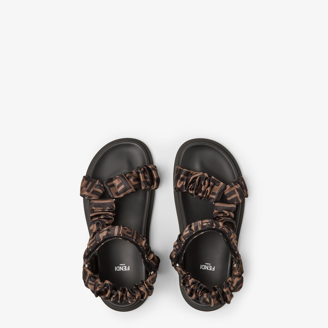 Fendi Feel Brown satin sandals Fendi