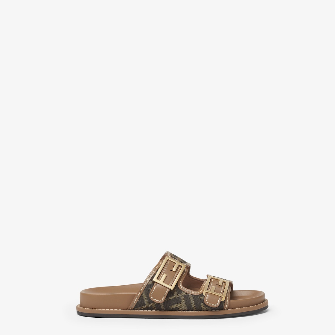 Fendi Feel Brown FF fabric slides Brown - Image 1/4