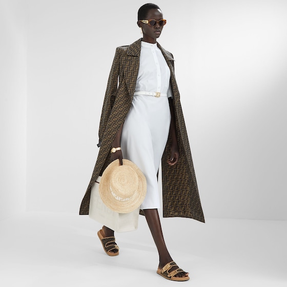 Fendi Double-band flat slides with FF Baguette decorative buckles | Thumbnail 5