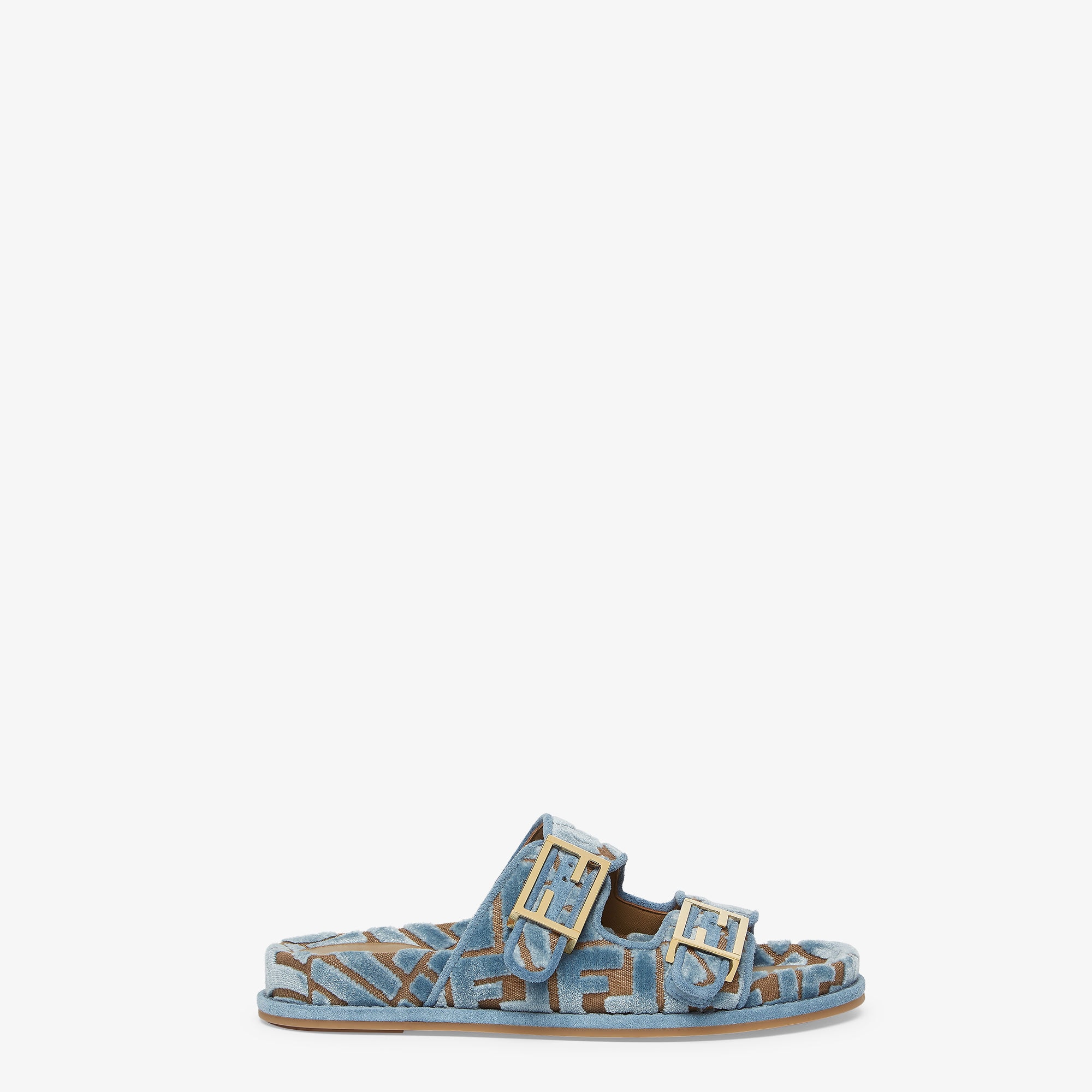 サンダル FENDI SLIDE FENDI ROMA Fendi Feel Fabric Light blue | Fendi