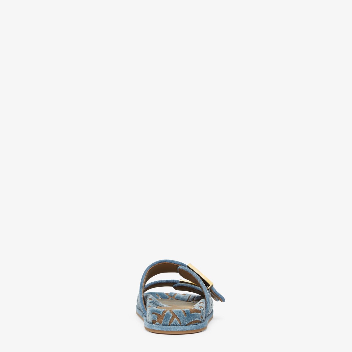 Fendi Feel Light blue FF jacquard velvet slides Light blue - Image 3/4