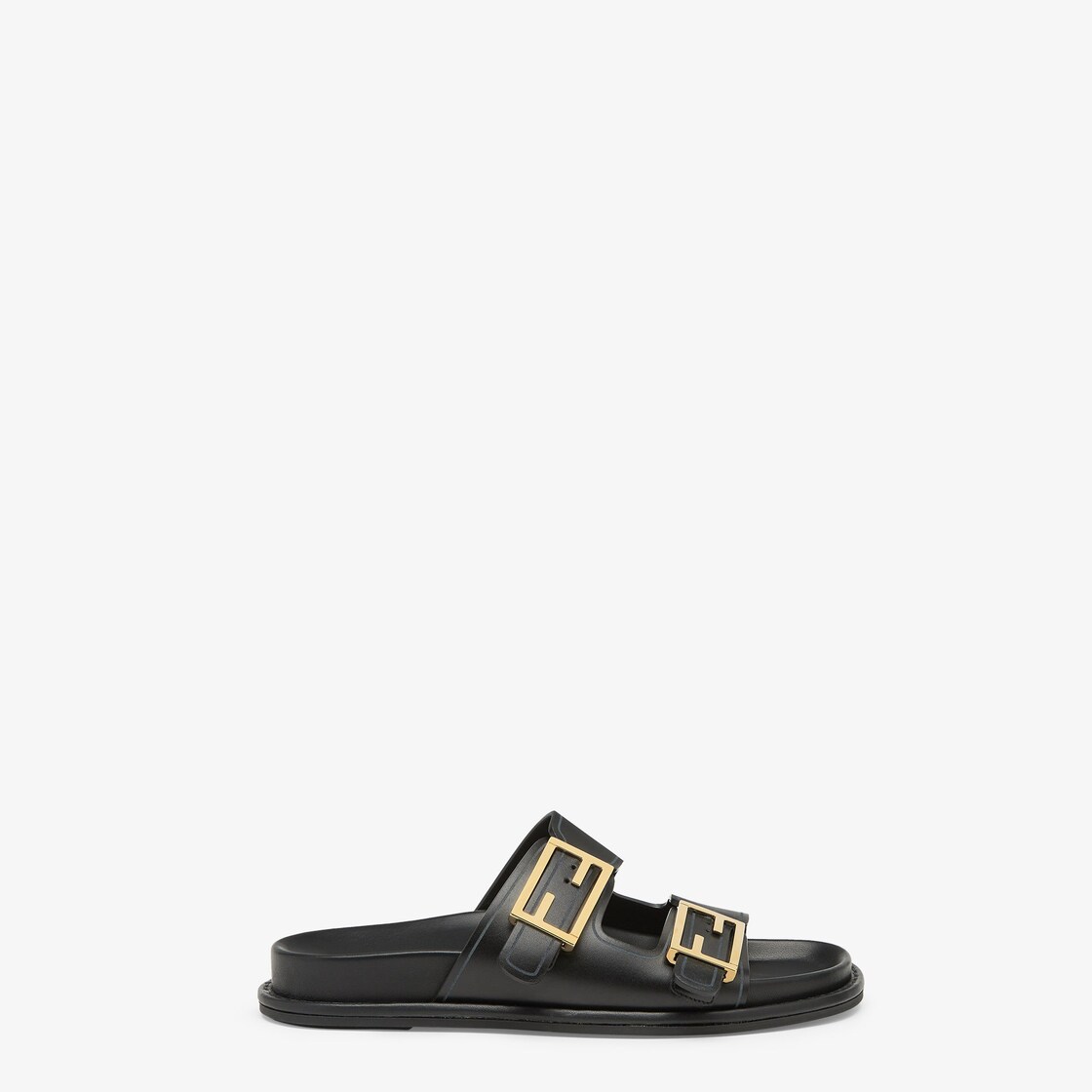 Fendi Feel Black leather slides Fendi