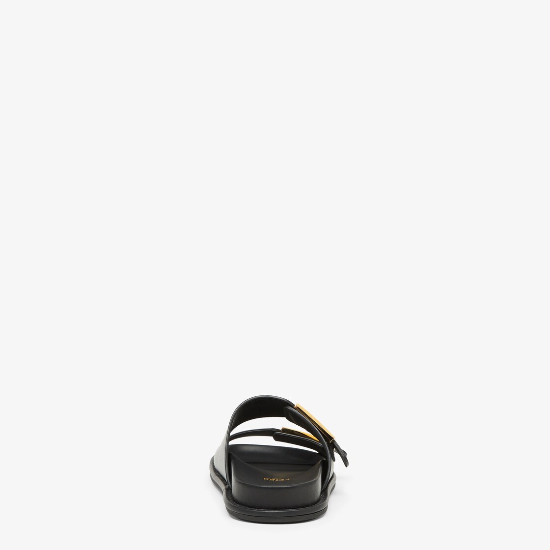 Fendi Feel - Black leather slides | Fendi