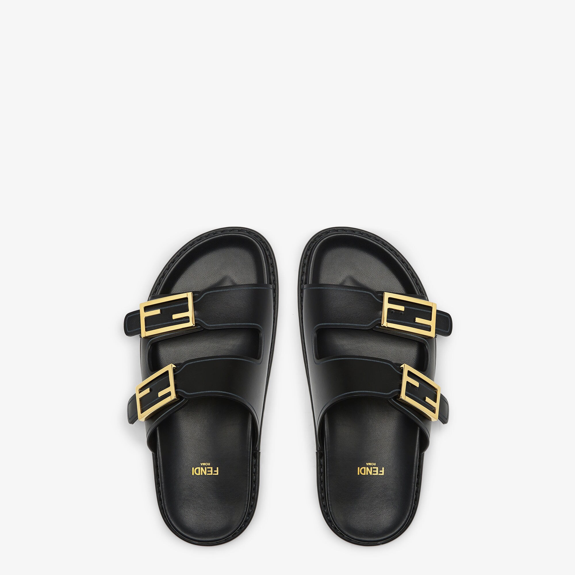 Fendi black slides hotsell