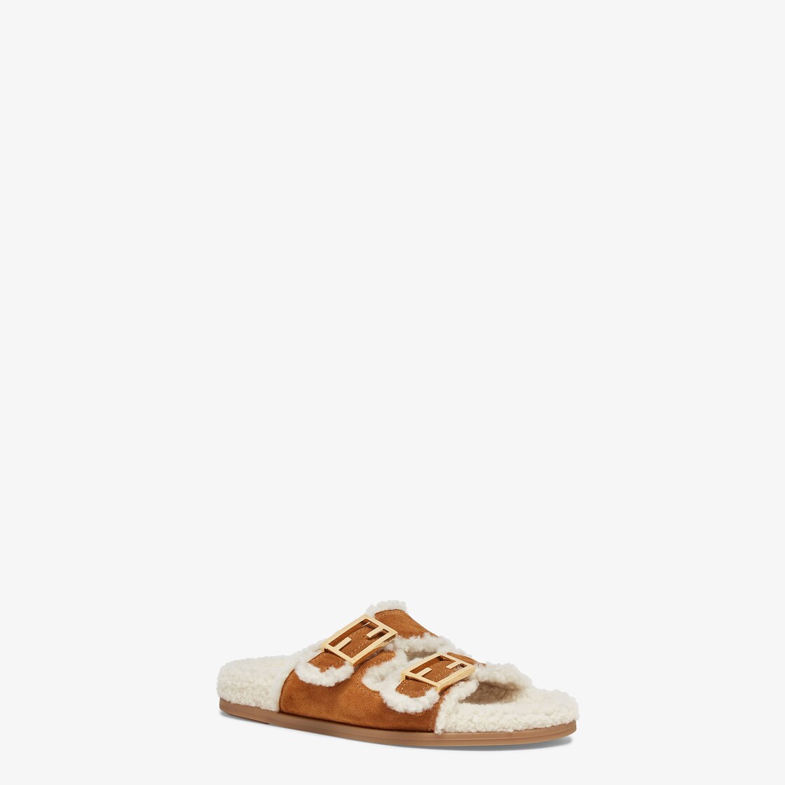 Fendi Feel White sheepskin slides Fendi