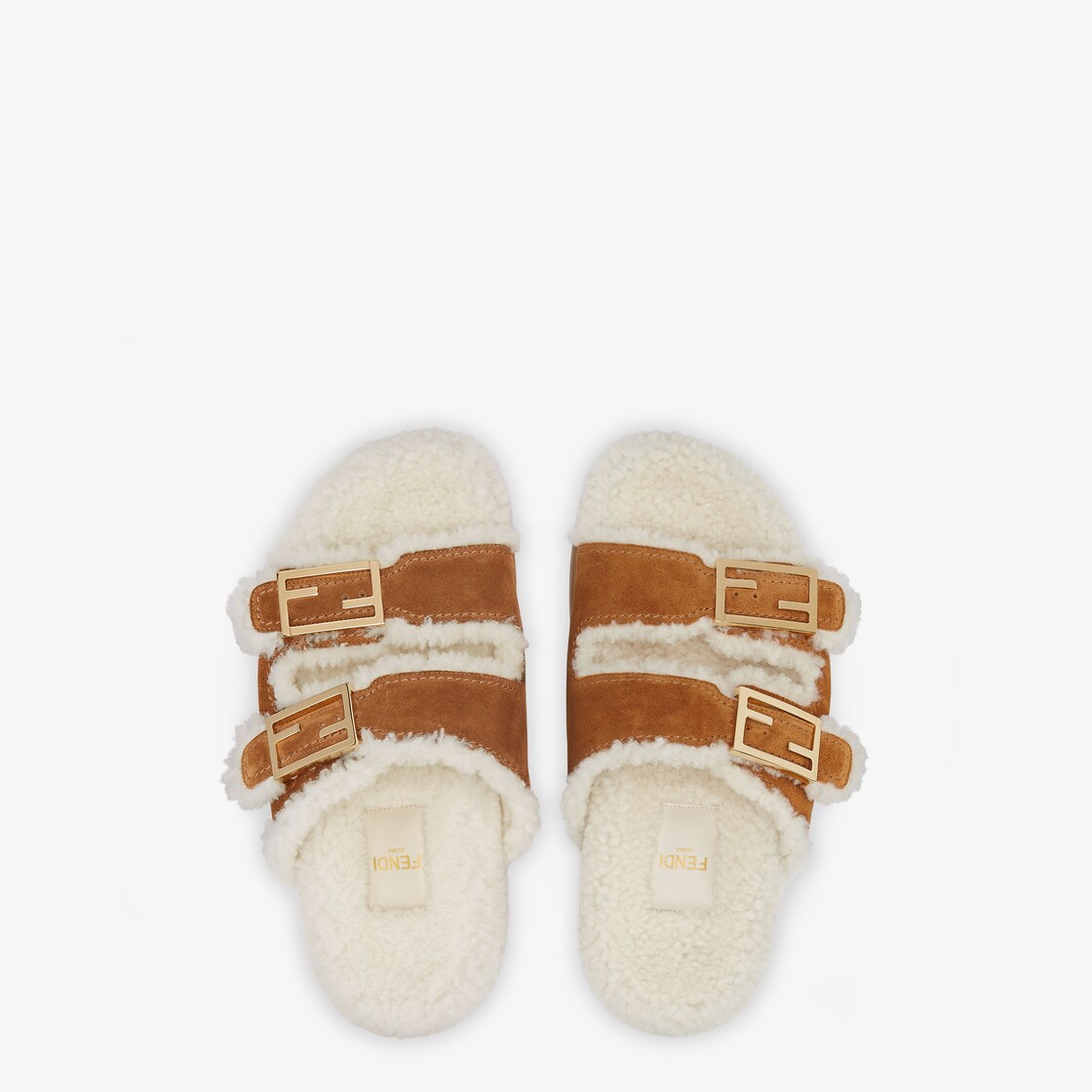 Fendi cheap shearling slides