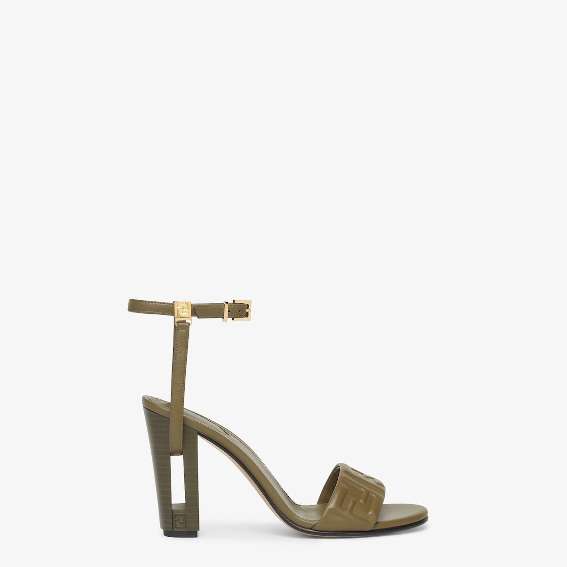 Fendi Green Delfina Round Toe Sandal for Women size 38 EU 24S