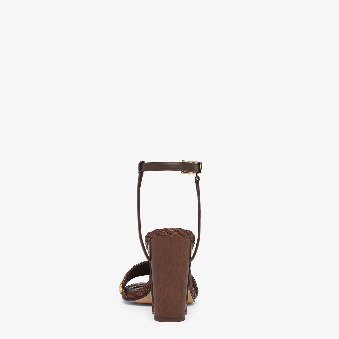 Delfina Brown cotton fibre high-heeled sandals Brown - Image 4/6