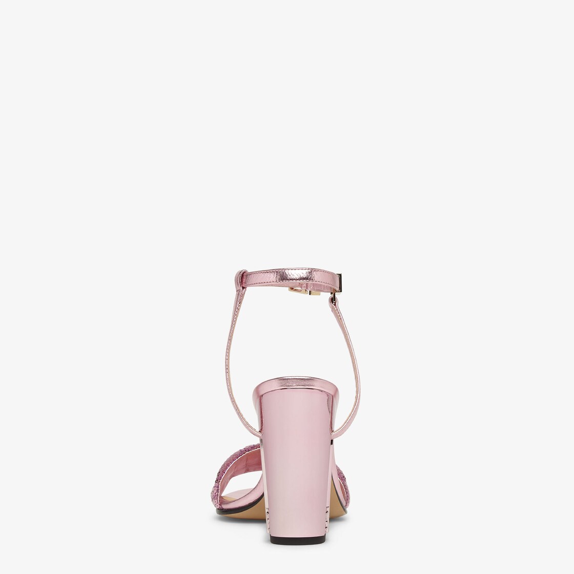 Delfina Pink metallic nappa leather and FF sequin high-heeled sandals Pink - Image 3/4