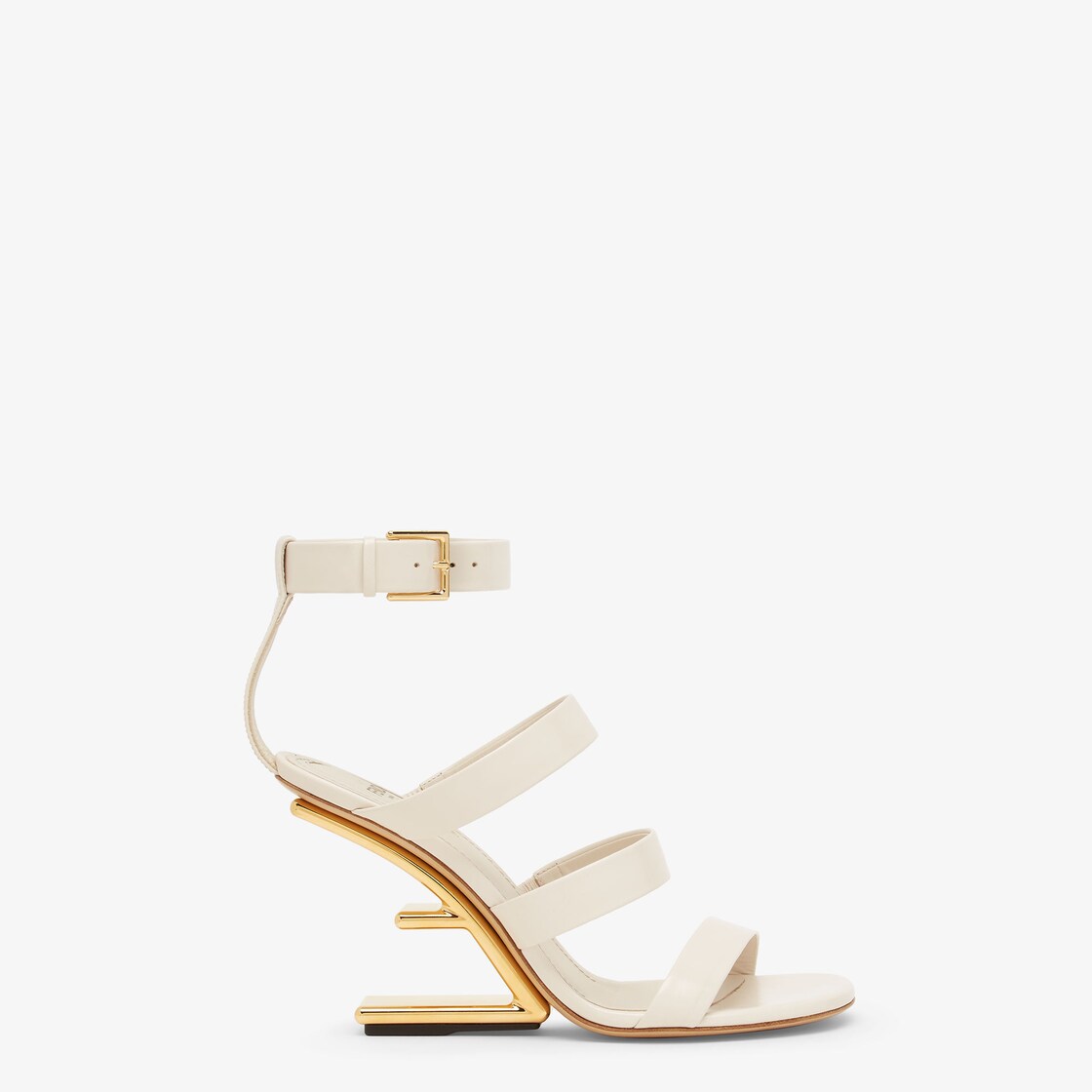 Fendi First - White leather high-heeled sandals | Fendi