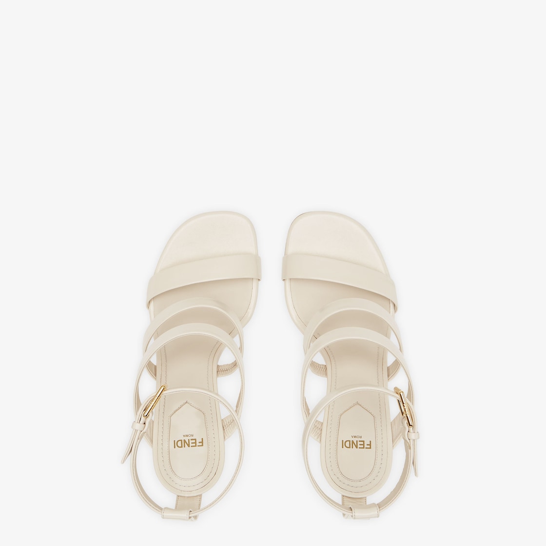 Fendi First - White leather high-heeled sandals | Fendi