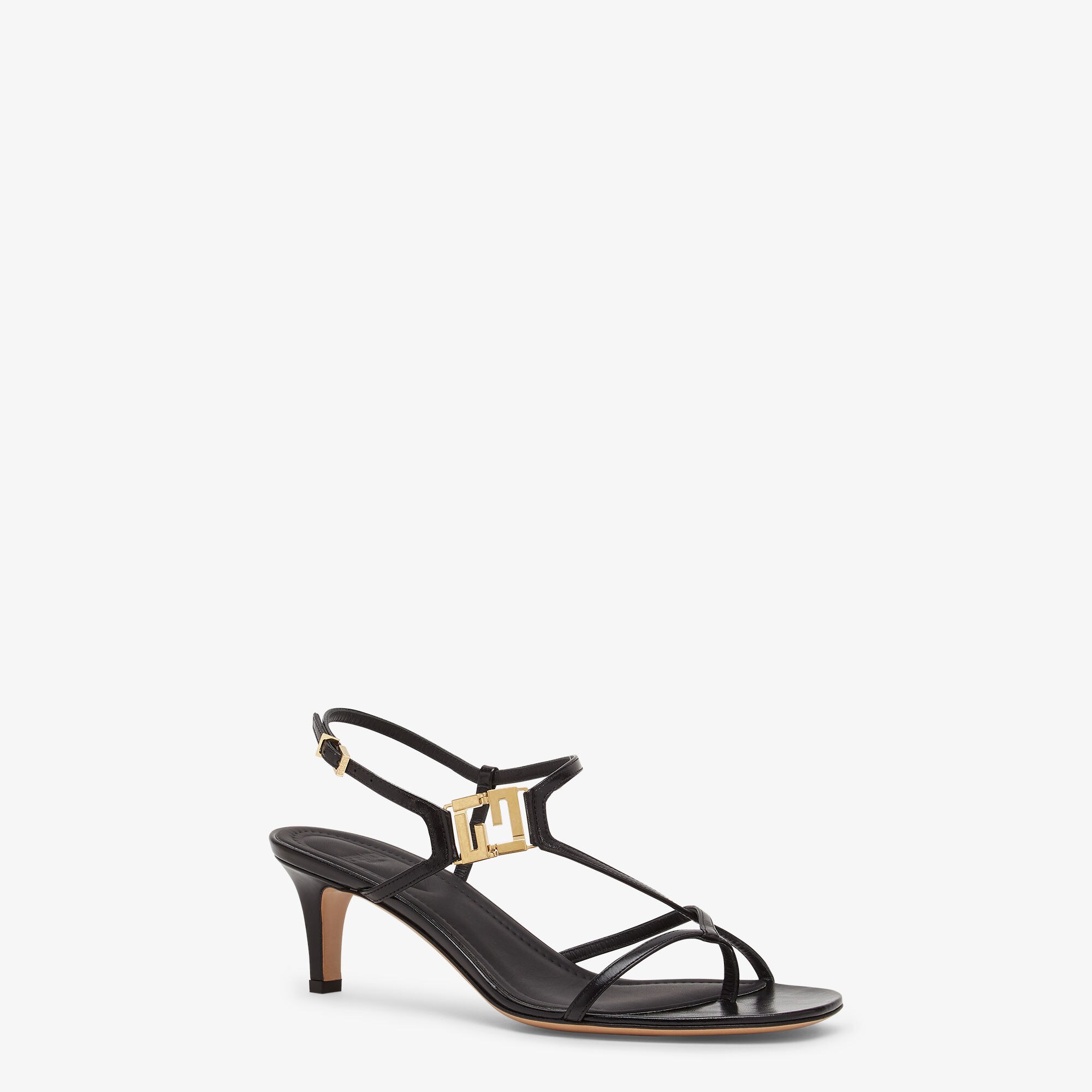 FENDI ハイヒール ブラック/ホワイト フェンディ フォールド レザー ブラック | Fendi