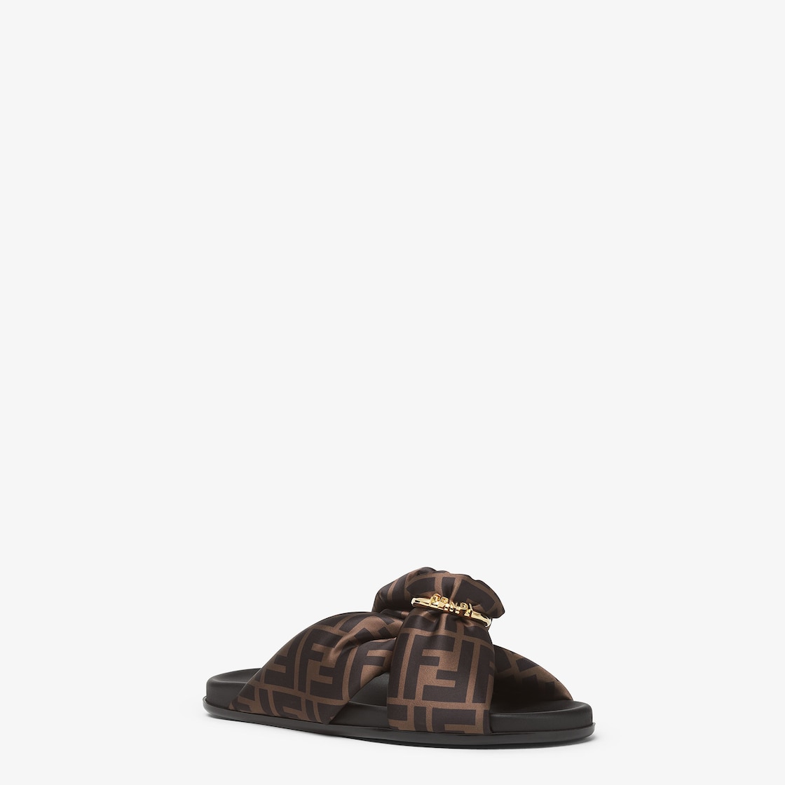 Fendi Feel Brown FF satin slides Brown - Image 3/6