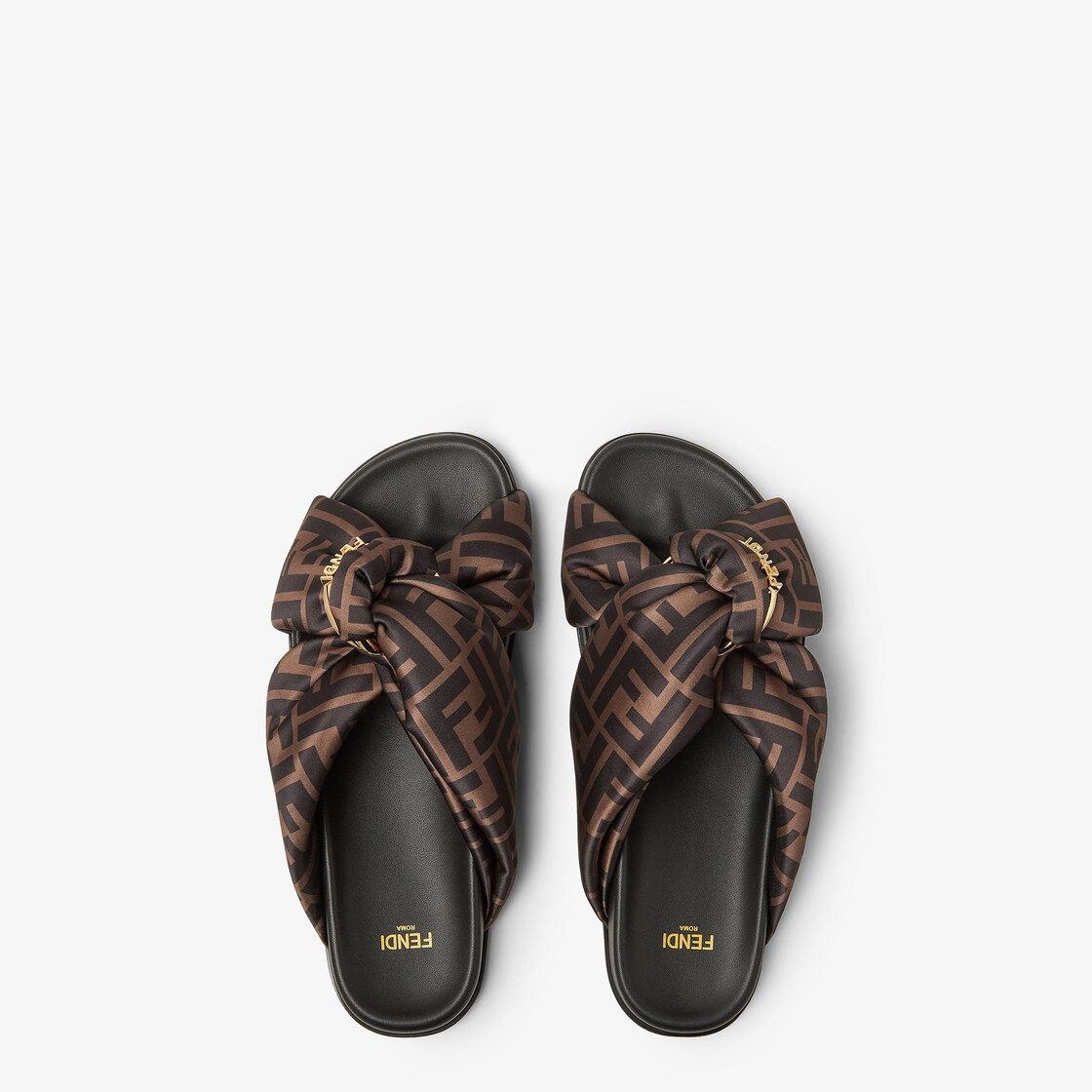 Fendi Feel Brown FF satin slides Brown - Image 5/6