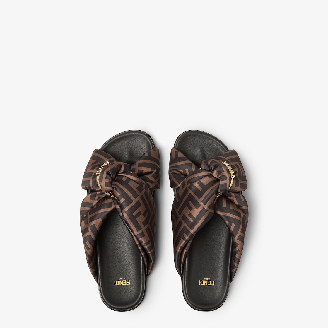 Fendi Feel Brown FF satin slides Brown - Image 5/6