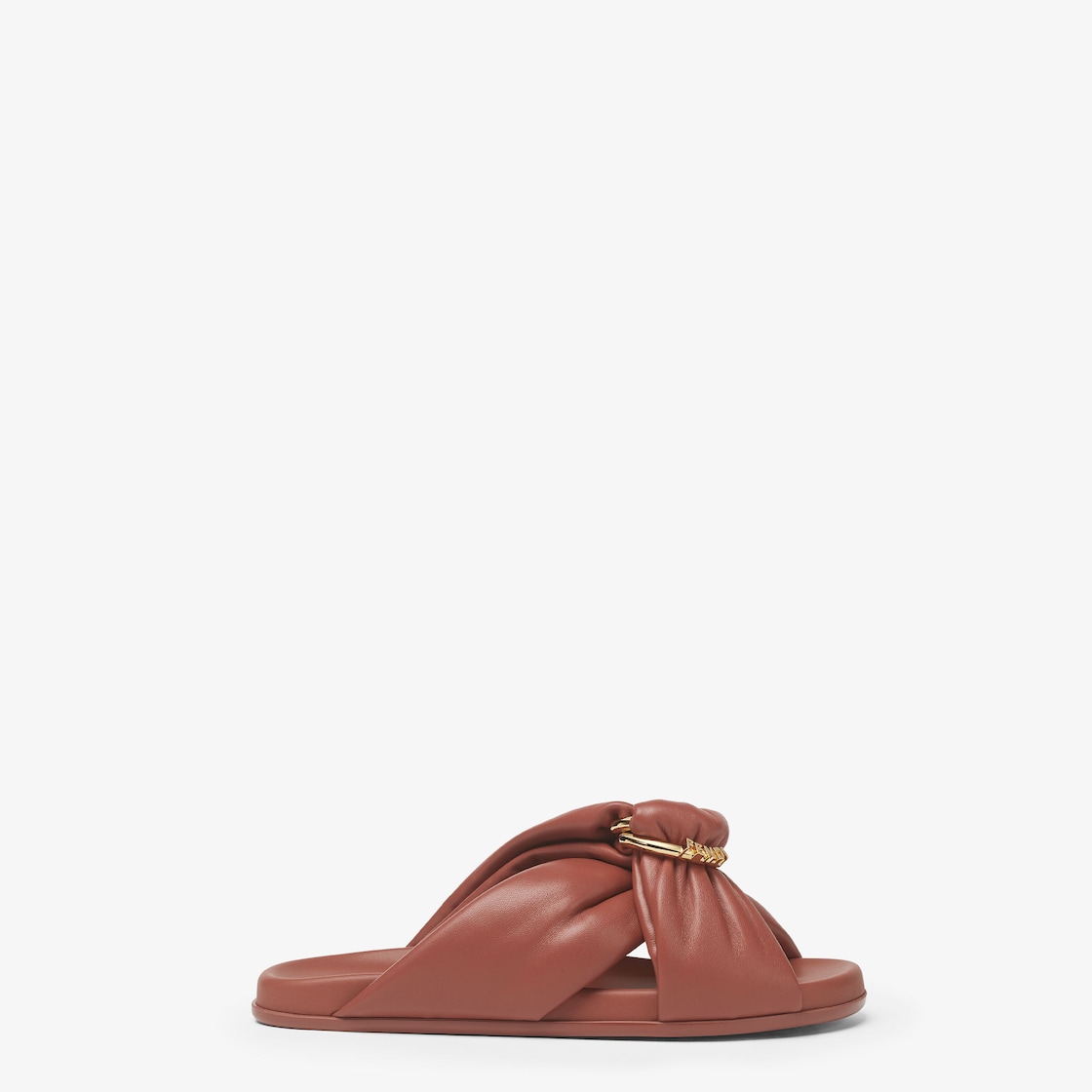 Fendi Feel Sienna leather slides Brown - Image 1/5