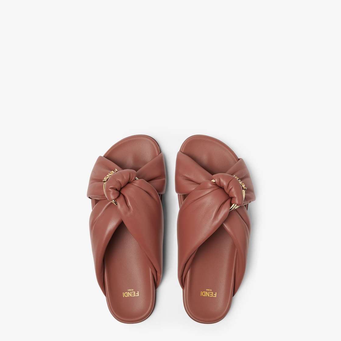 Fendi Feel Sienna leather slides Brown - Image 4/5