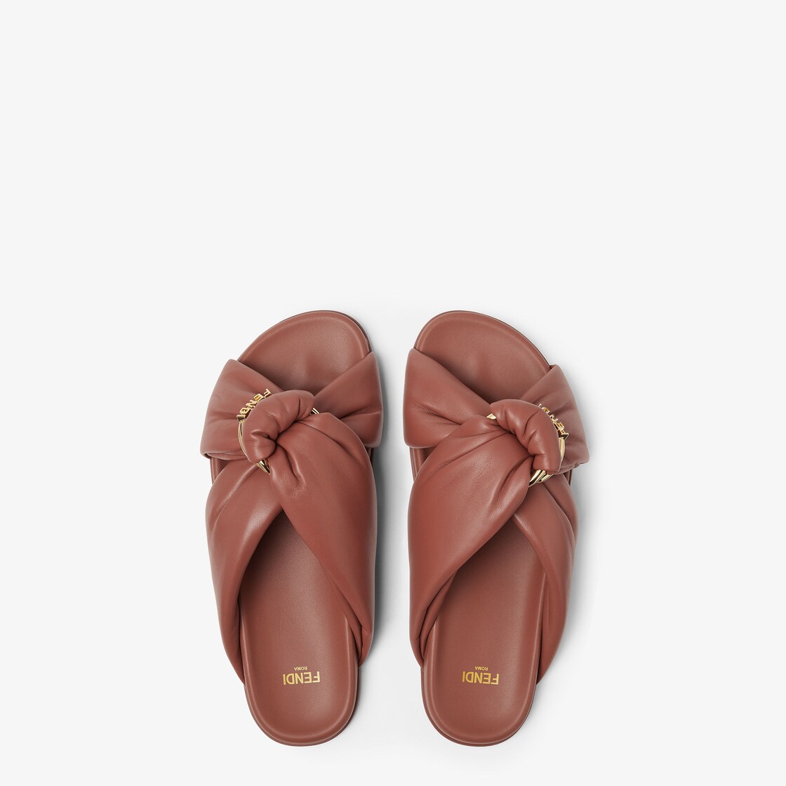 Fendi Feel Sienna leather slides Brown - Image 4/5