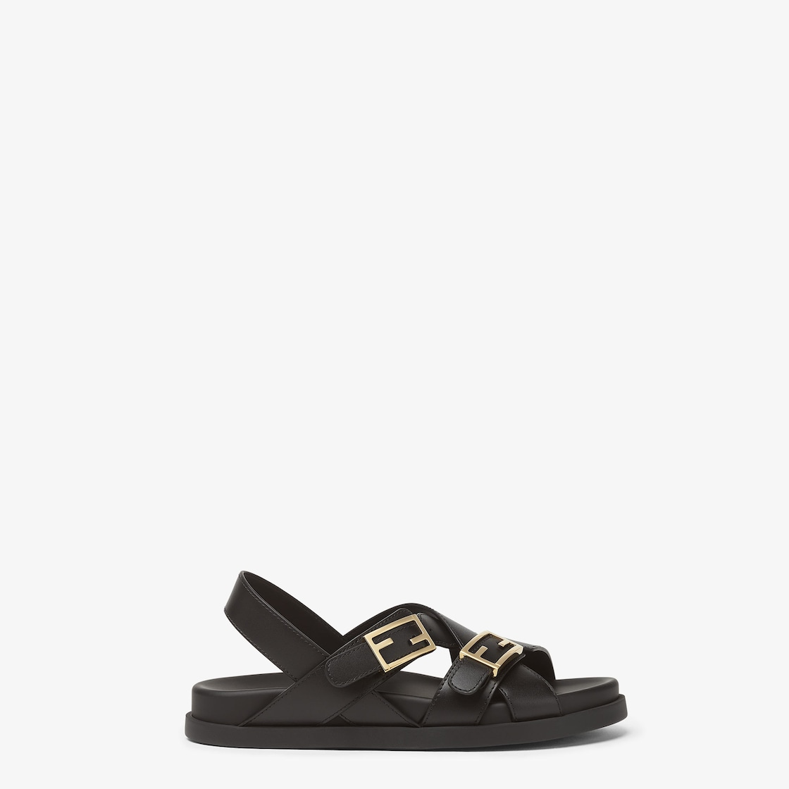 Fendi Feel Black leather slides Black - Image 1/6