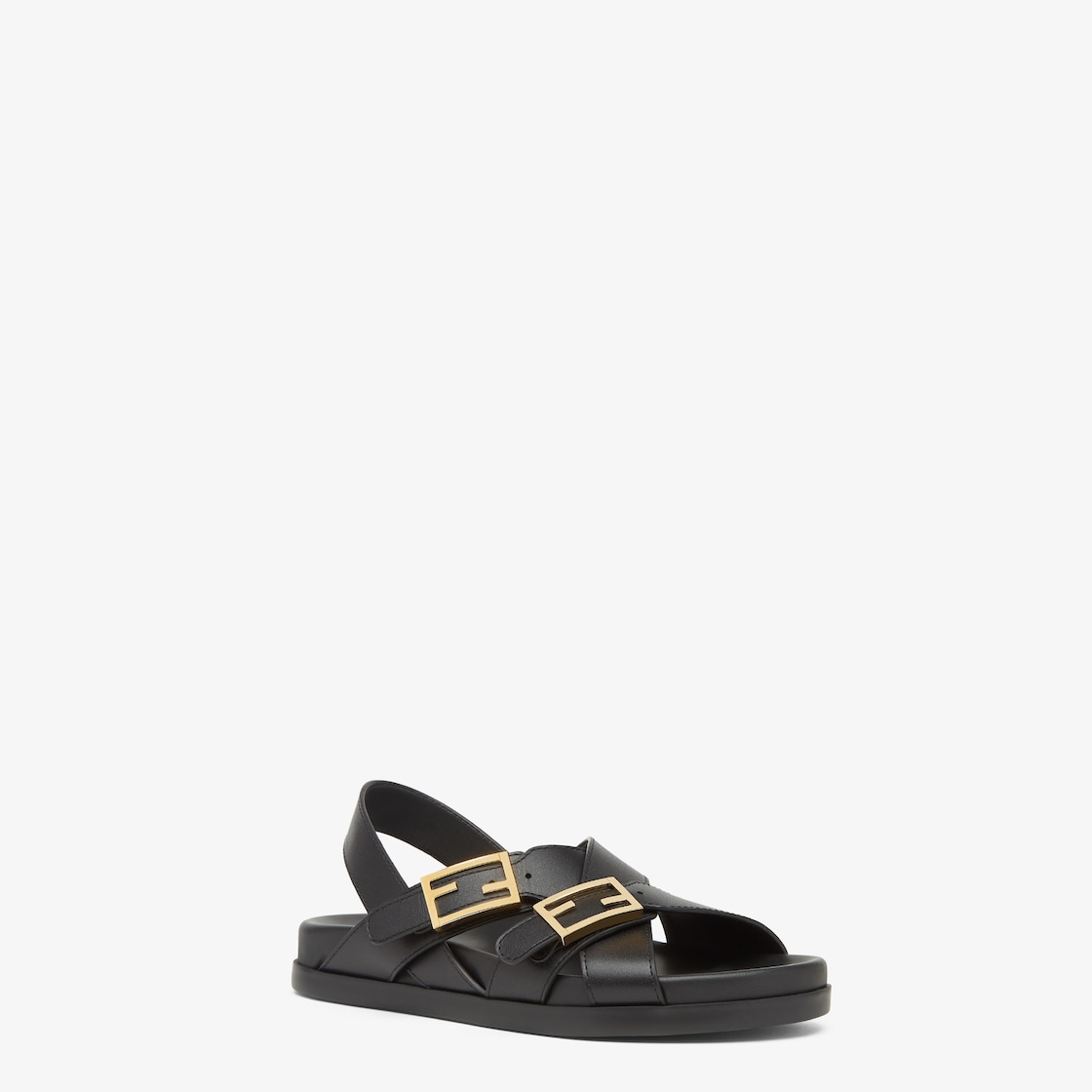 Fendi Feel Black leather slides Black - Image 3/6