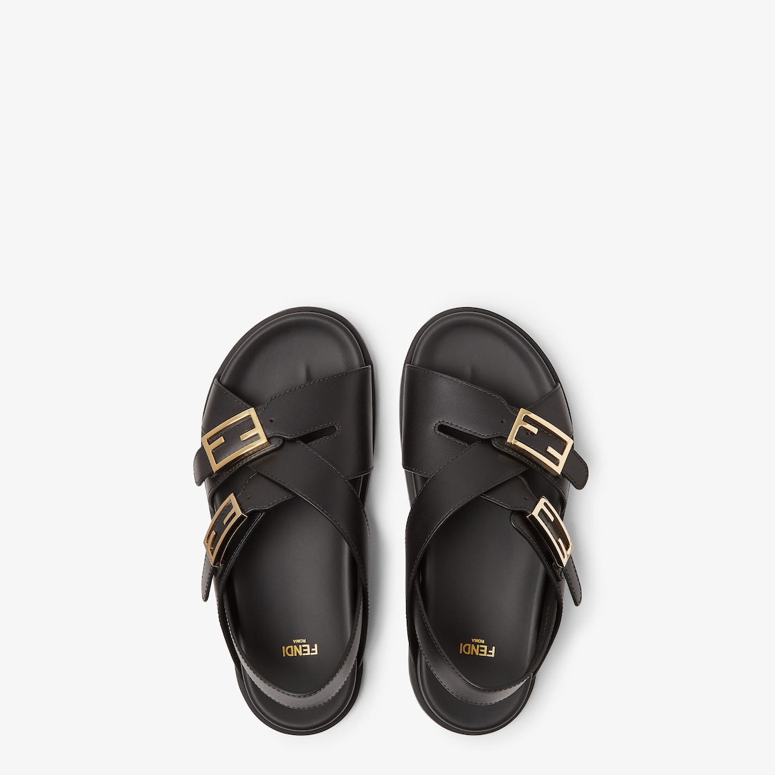 Fendi Feel Black leather slides Black - Image 5/6